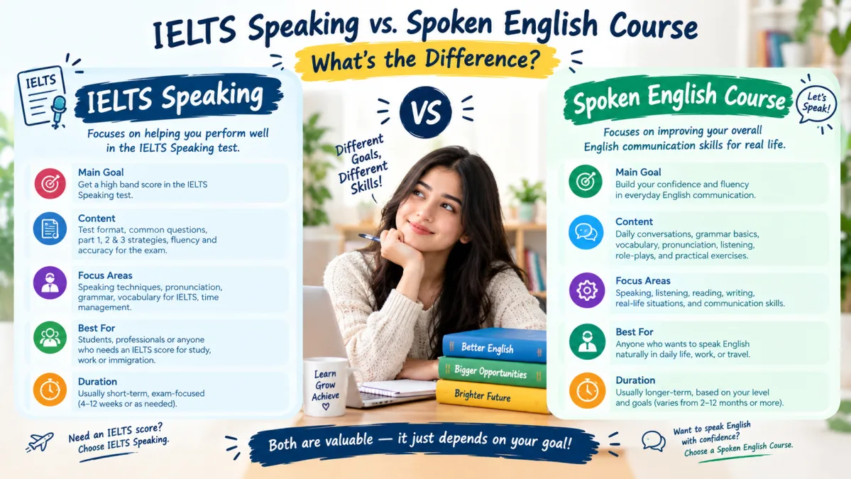 IELTS Speaking vs. Spoken English Course: What's the Difference?