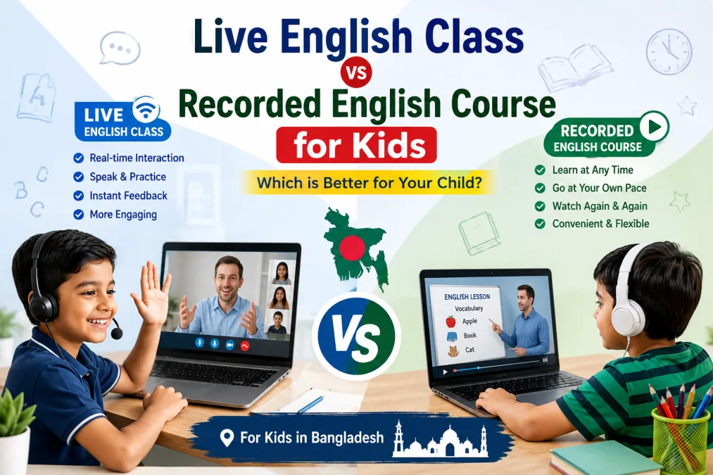 Live English Class vs Recorded English Course for Kids