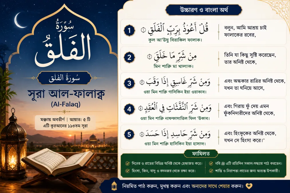 সূরা আল-ফালাক্ব (Al-Falaq)